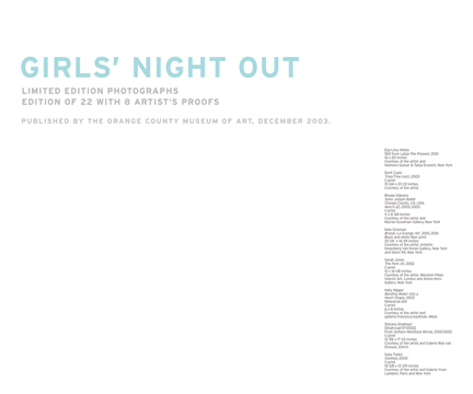 Rineke Dijkstra et al - Portfolio "Girls' night out