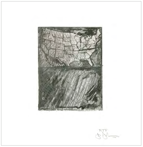 Jasper Johns, Map 2012. (Artists for Obama 2012 Portfolio)