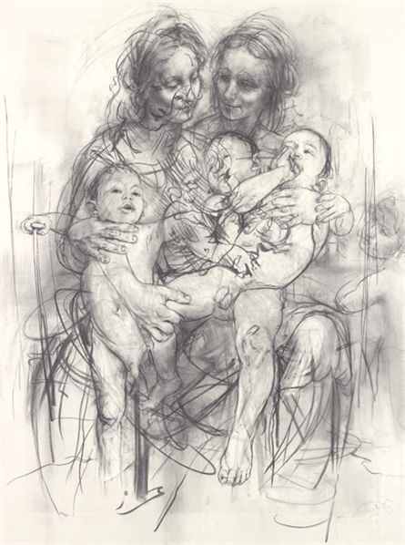 Jenny Saville, Reproduction drawing IV (after the Leonardo cartoon), 2010