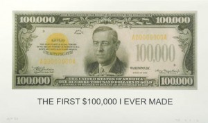 John Baldessari, The First $100,000 I Ever Made, 2013.