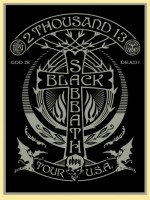 Shepard Fairey, Black Sabbath (Silver/Black Cross), 2013.