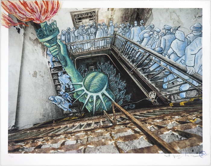 JR x Art Spiegelman, Ghosts of Ellis Island, 2015