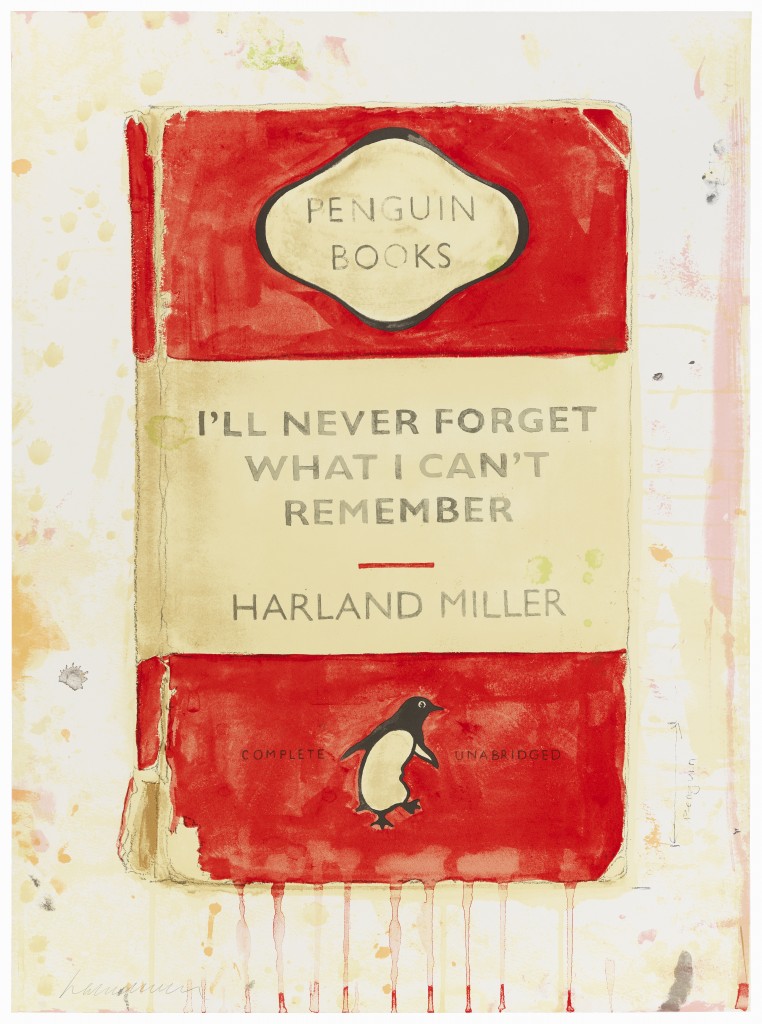 Harland Miller, I’ll Never Forget What I Can’t Remember, 2015