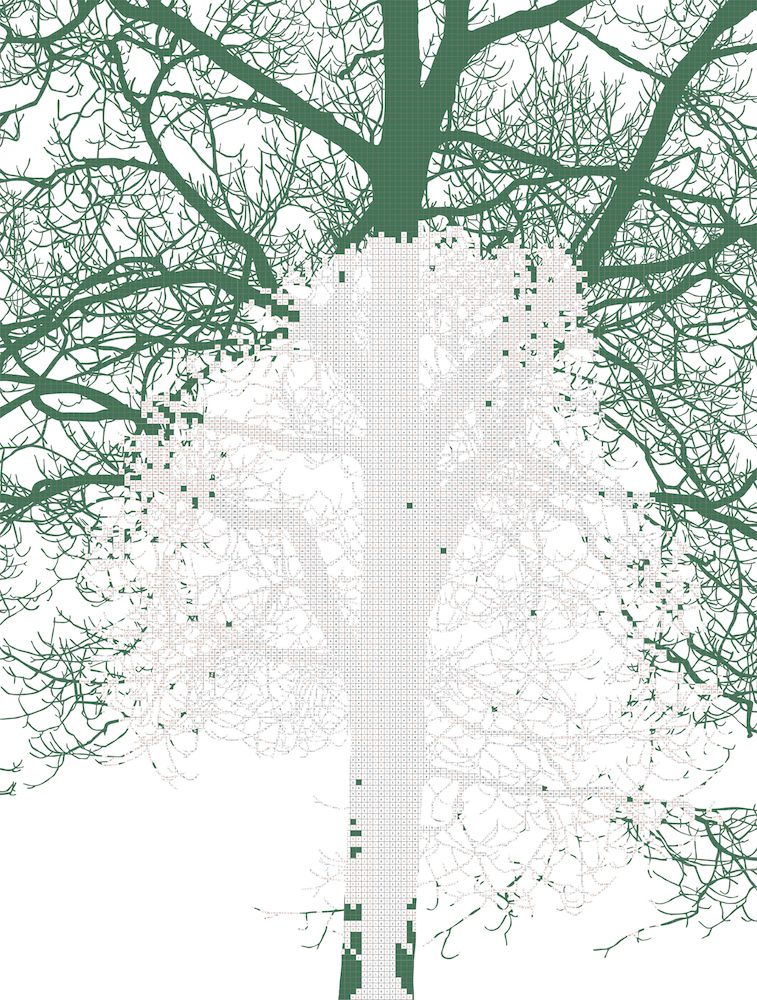 Charles Gaines - Numbers and Trees: Tiergarten Print Series, #1 - 2018