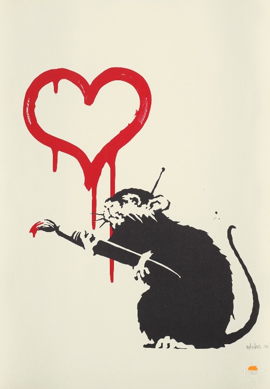 Banksy - Love Rat (Signed) - 2004