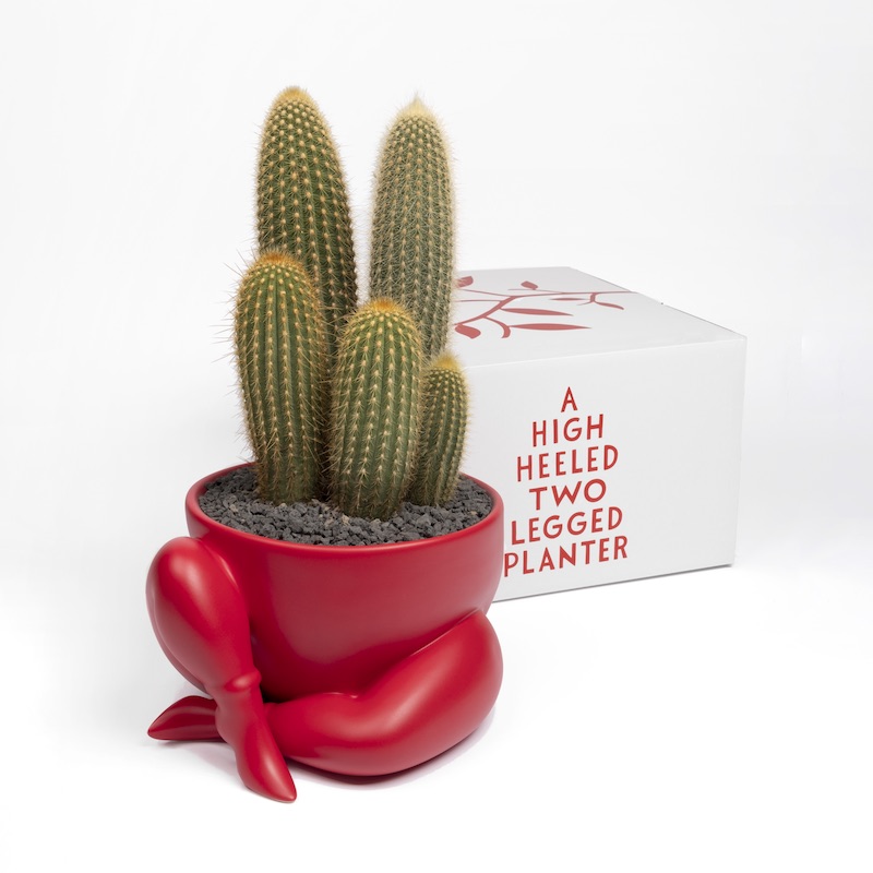 Parra - a high heeled two legged planter (red) - 2020