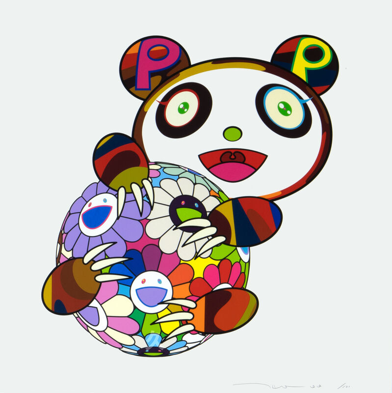 Takashi Murakami - A Panda Cub Hugging a Ball of Flowers - 2020