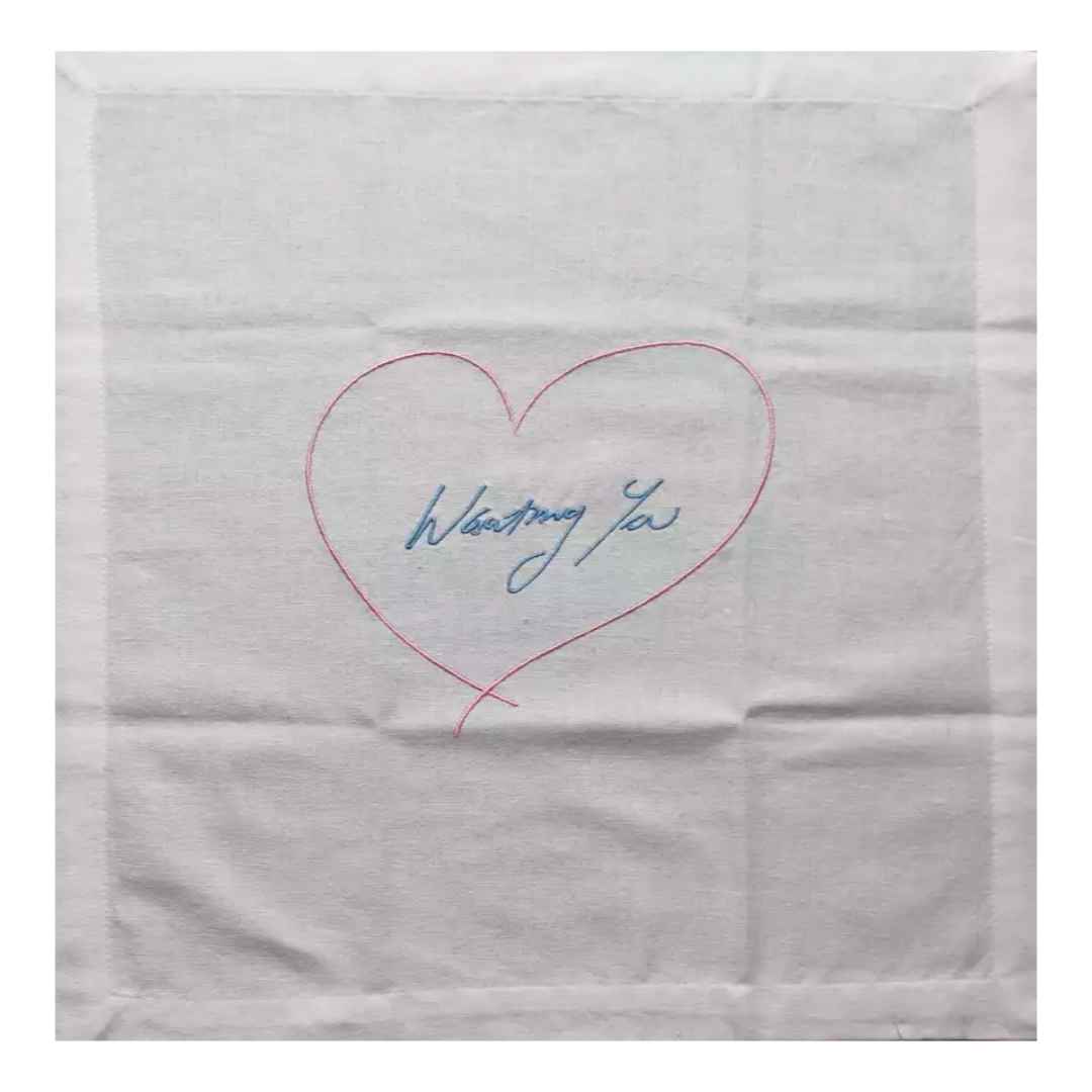 Tracey Emin - Wanting You (Pink/ Blue) Napkin - 2015