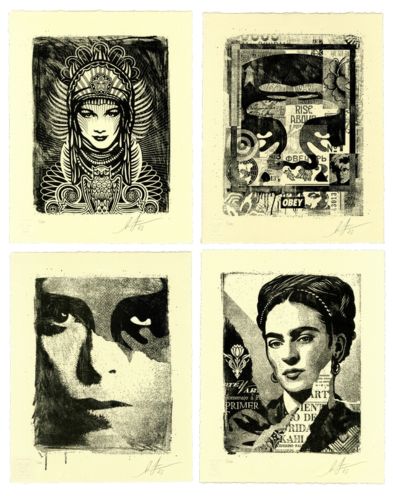 Shepard Fairey - ICONS - Four New Letterpress Prints - 2023