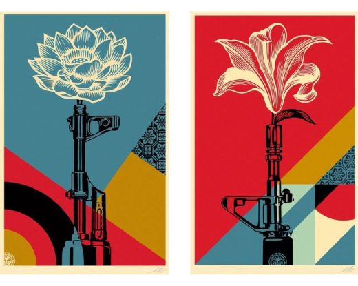 Shepard Fairey - AK-47 Lotus and AR-15 Lily - 2024